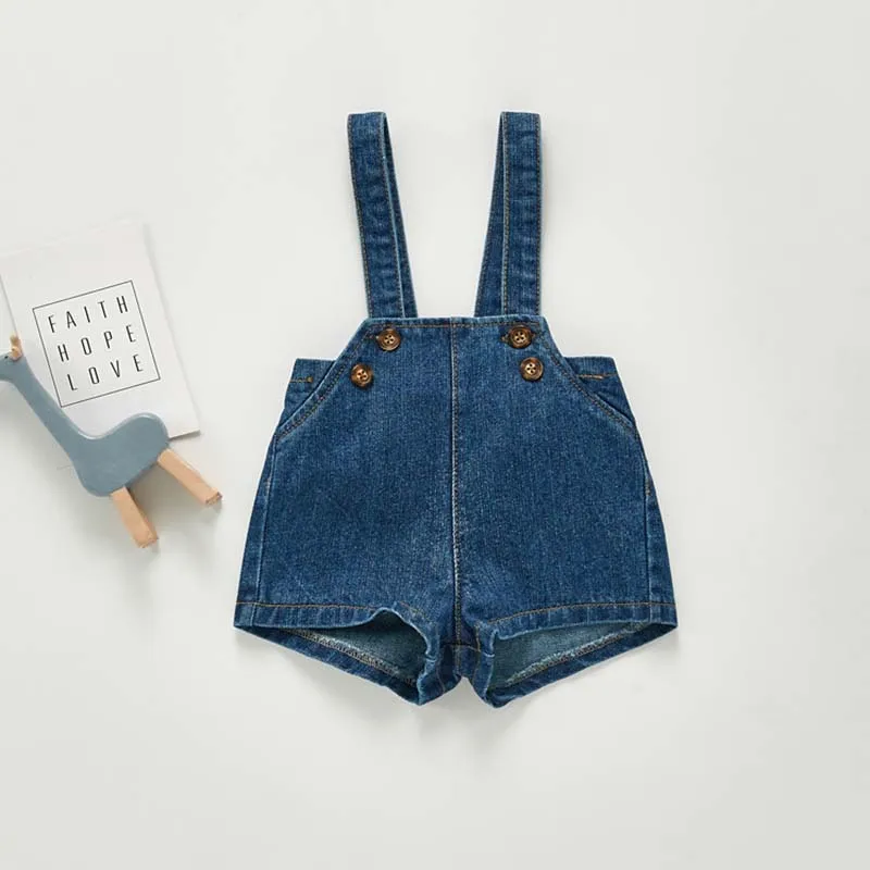 2023 Spring Autumn New Baby Overalls Boys Girls Denim Overalls Kids Jumpsuit Korean Fashion Children Denim Shorts - Image 4
