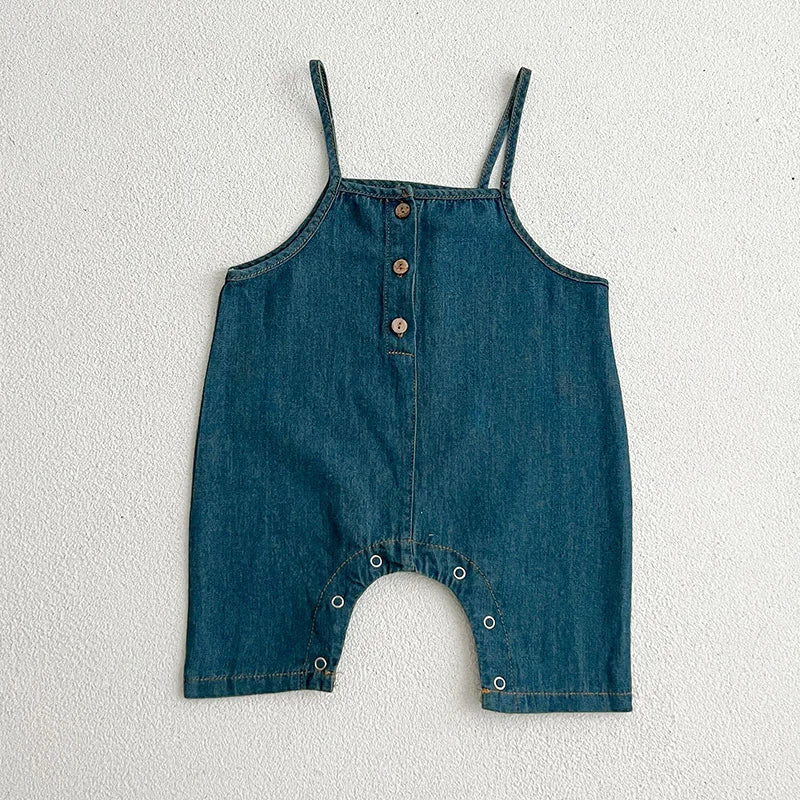 2023 Spring Autumn New Baby Overalls Boys Girls Denim Overalls Kids Jumpsuit Korean Fashion Children Denim Shorts - Image 6