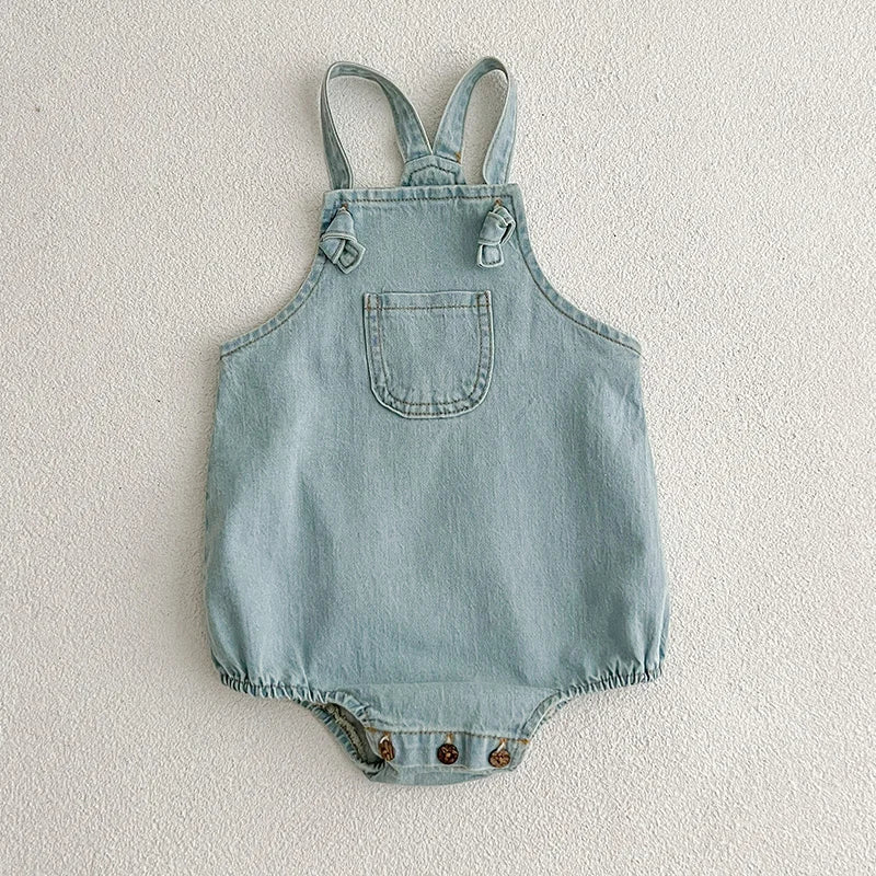 2023 Spring Autumn New Baby Overalls Boys Girls Denim Overalls Kids Jumpsuit Korean Fashion Children Denim Shorts - Image 8