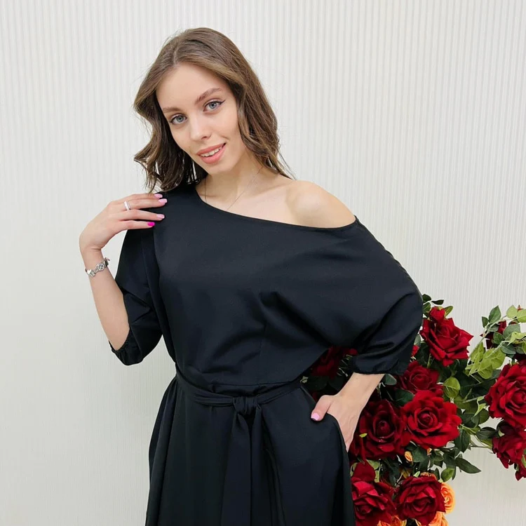 Sexy 2023 Spring Elegant Women's Long Formal Dress Black Lace Up Off Shoulder A-line Dresses - Image 10