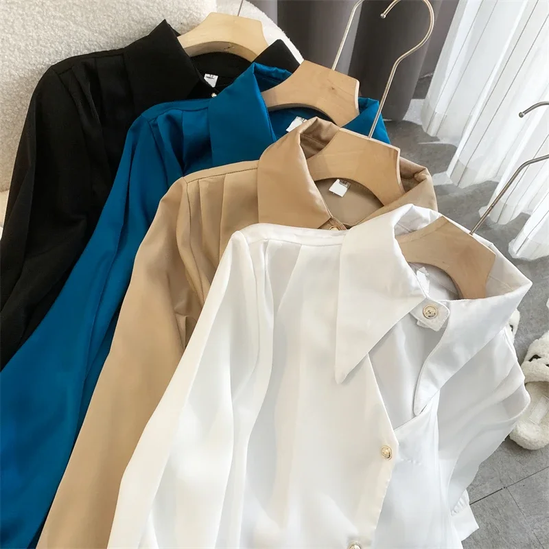 2023 Spring shirt Elegant OL Chic Turn-down Collar Long Sleeve tops Women's Top Blouse women shirts and blouses Female Clothing - Image 5
