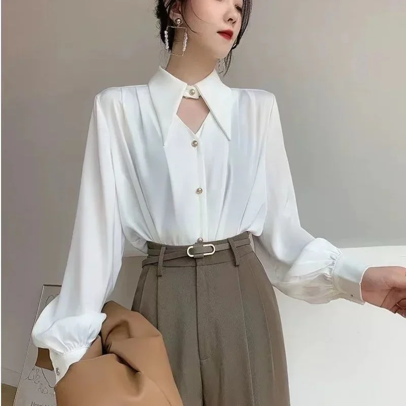 2023 Spring shirt Elegant OL Chic Turn-down Collar Long Sleeve tops Women's Top Blouse women shirts and blouses Female Clothing - Image 7