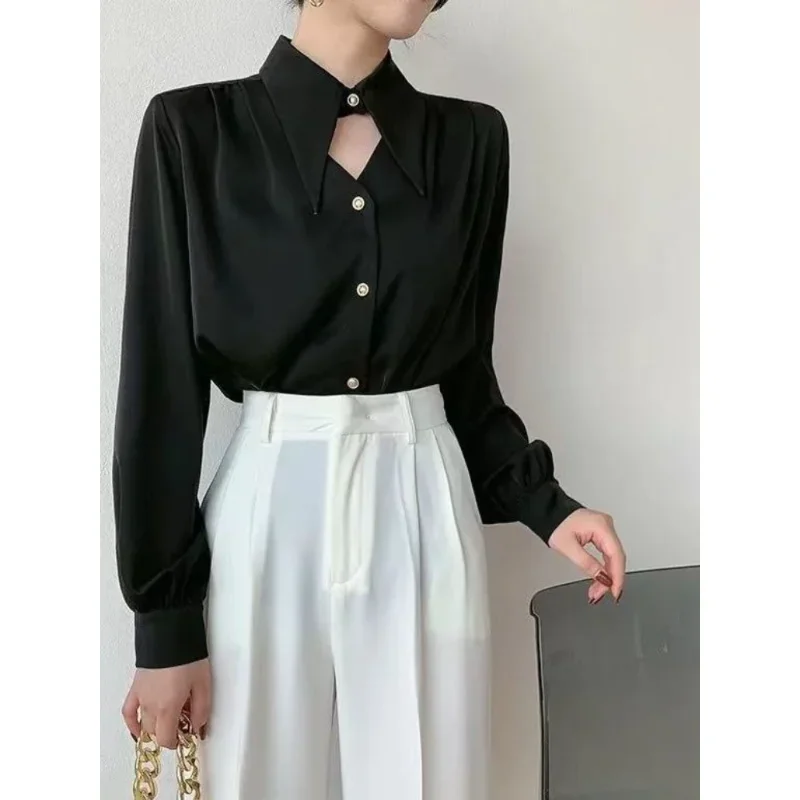 2023 Spring shirt Elegant OL Chic Turn-down Collar Long Sleeve tops Women's Top Blouse women shirts and blouses Female Clothing - Image 8