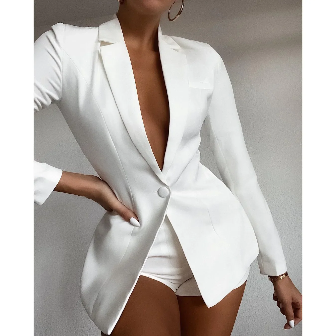 2023 Spring Summer Women Elegant Suits with Shorts Loose Shorts and Blazer 2 Piece Set Shorts Suit Blazer Set for Women Outfit - Image 16