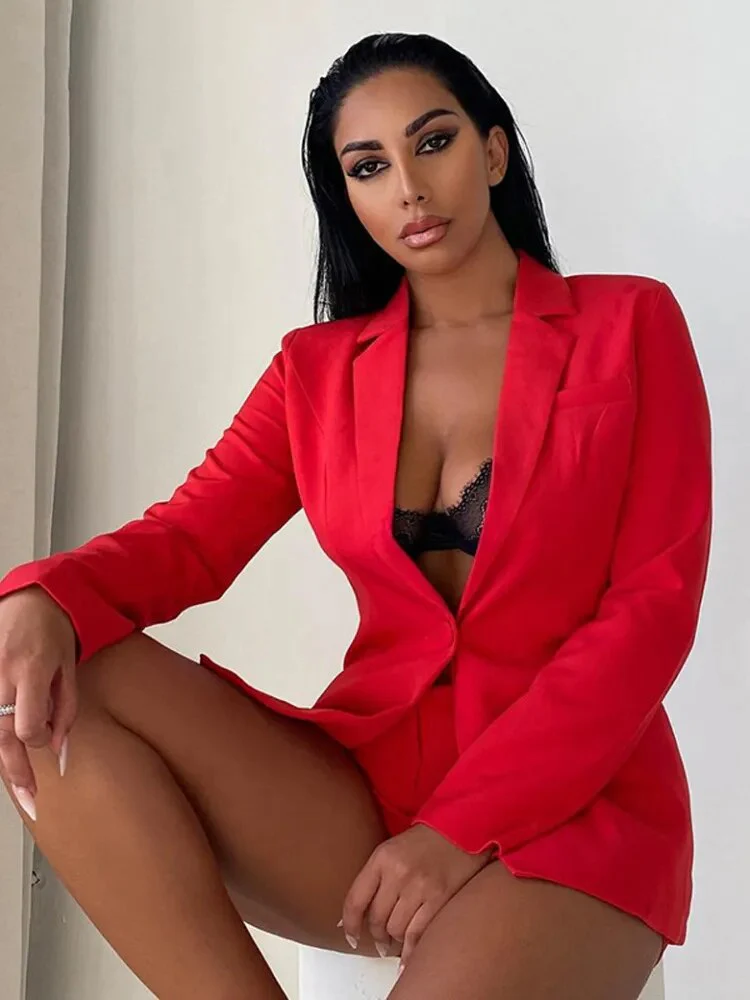 2023 Spring Summer Women Elegant Suits with Shorts Loose Shorts and Blazer 2 Piece Set Shorts Suit Blazer Set for Women Outfit - Image 5