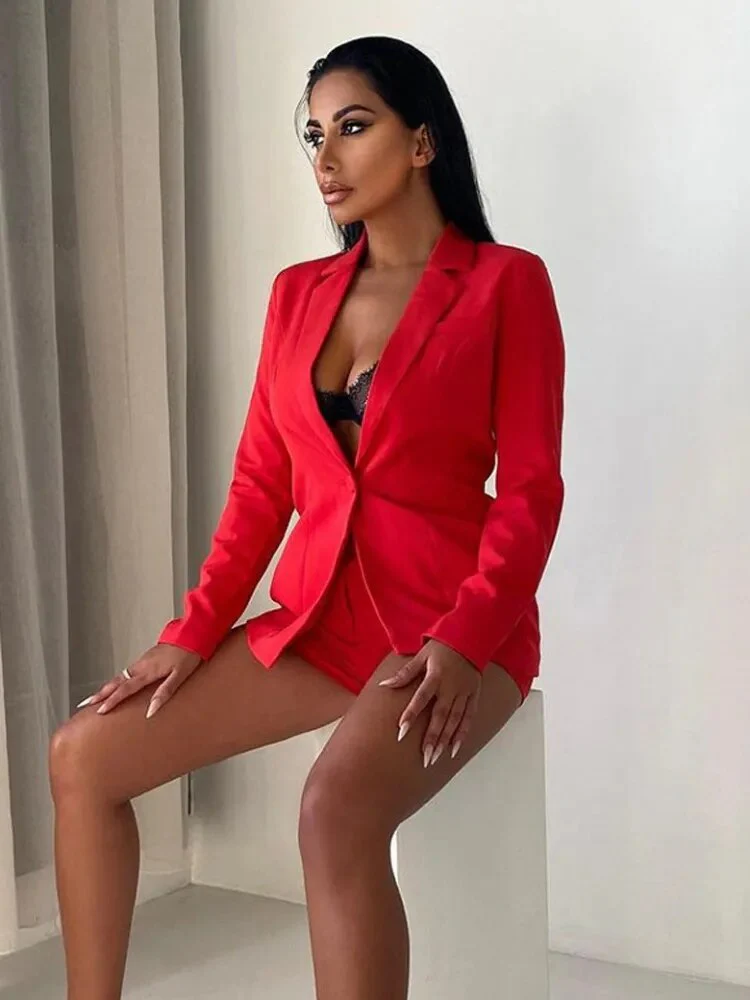 2023 Spring Summer Women Elegant Suits with Shorts Loose Shorts and Blazer 2 Piece Set Shorts Suit Blazer Set for Women Outfit - Image 6