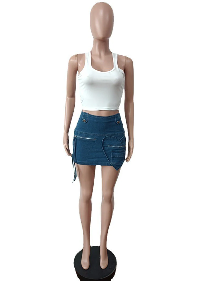 2023 Sexy Summer Clothes Skirts for Women Stylish Ladies Denim Mini Skirt - Image 3