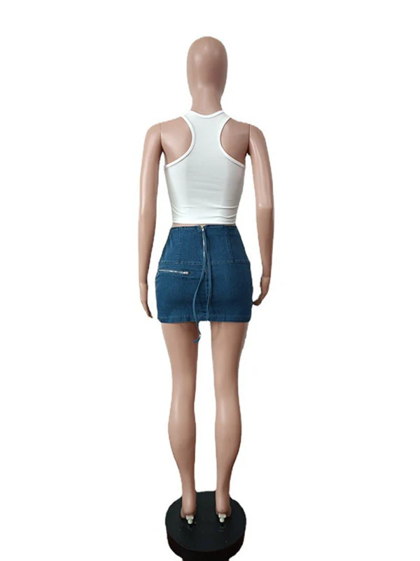 2023 Sexy Summer Clothes Skirts for Women Stylish Ladies Denim Mini Skirt - Image 5