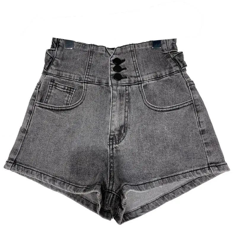 2023 Summer New Design High Waist Back Cross Wide Leg Denim Shorts Women Short Jeans Streetwear Women GB426 - Image 5