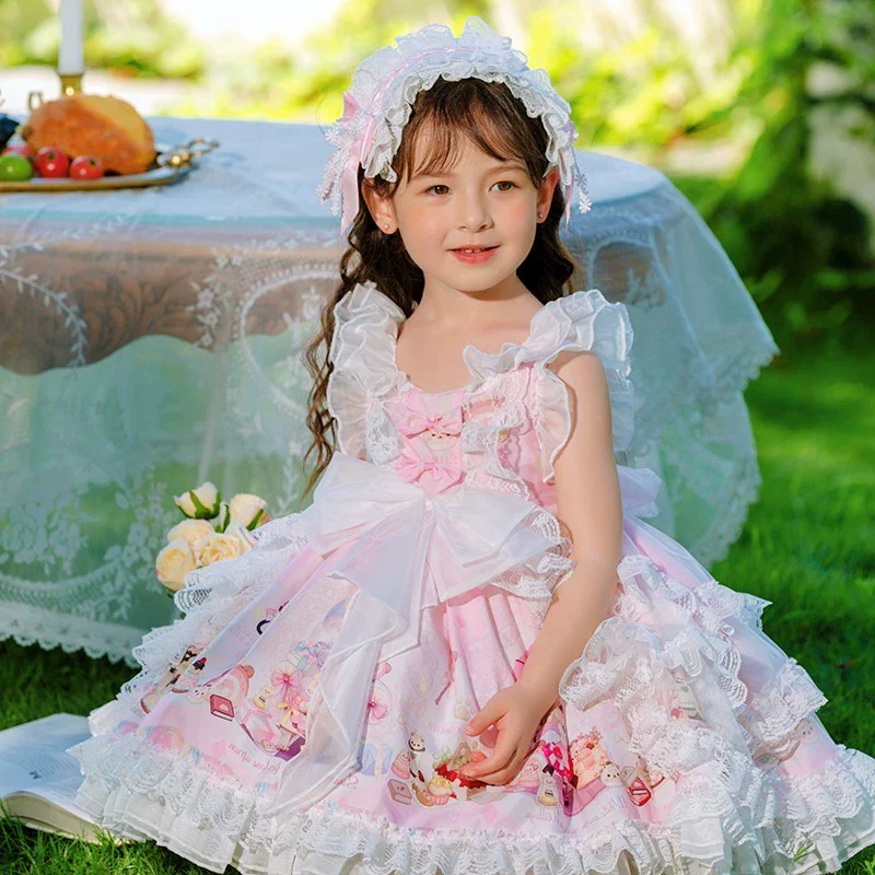 2023 Summer New Super Fashionable Girls' Lolita Princess Dress Cartoon Sweet Pettiskirt Dress - Image 4