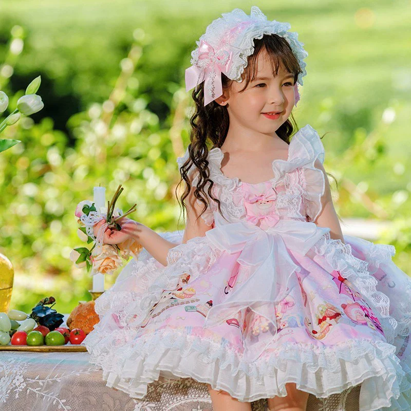 2023 Summer New Super Fashionable Girls' Lolita Princess Dress Cartoon Sweet Pettiskirt Dress - Image 2