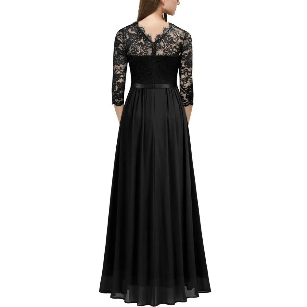 2023 Summer Plus Size 3XL Lace Evening Dress Long Luxury Elegant Sexy Robe Mixi Dress Wedding Party Night Dresses Solid Vestidos - Image 4
