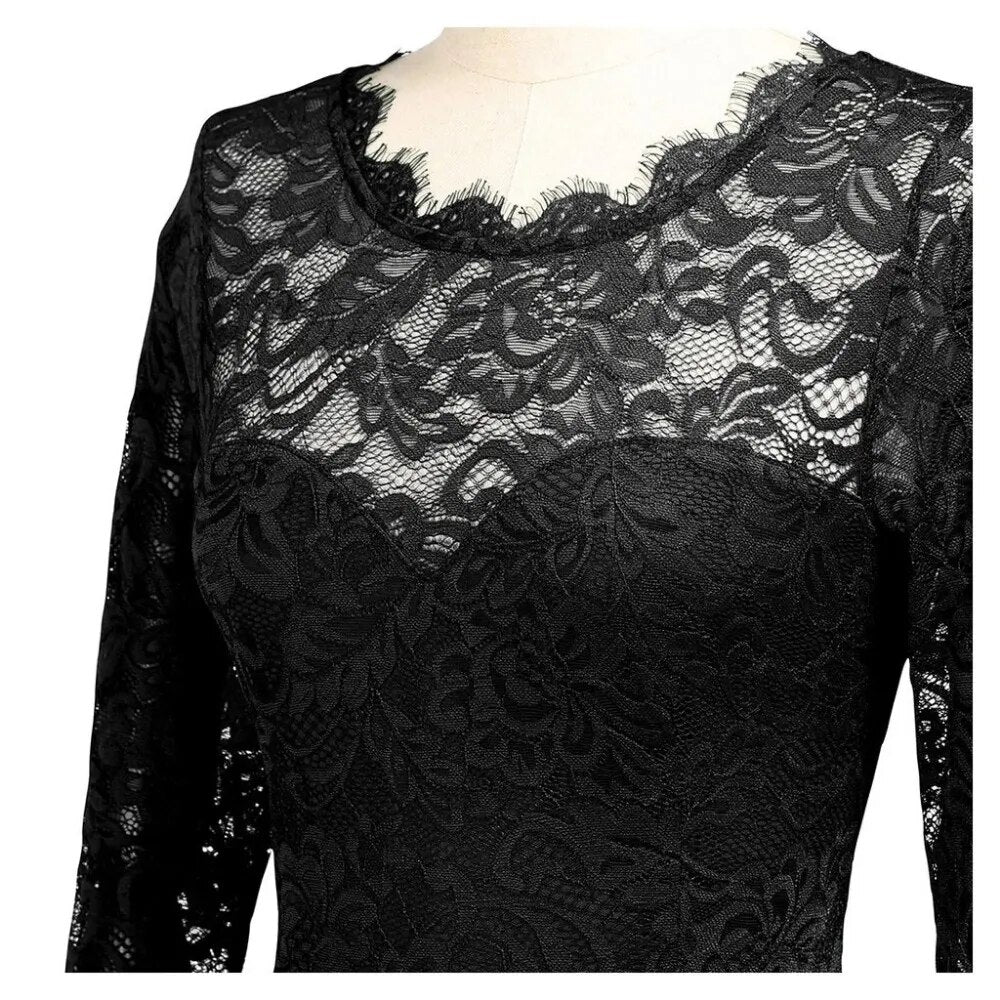 2023 Summer Plus Size 3XL Lace Evening Dress Long Luxury Elegant Sexy Robe Mixi Dress Wedding Party Night Dresses Solid Vestidos - Image 5