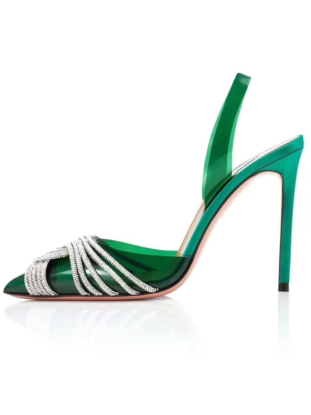 2023 Summer Pointed Toe Singbacks Women Sandals Fashion Shallow Crystal Gladiator Shoes Ladies Elegant Thin Heel Sandalias - Image 4