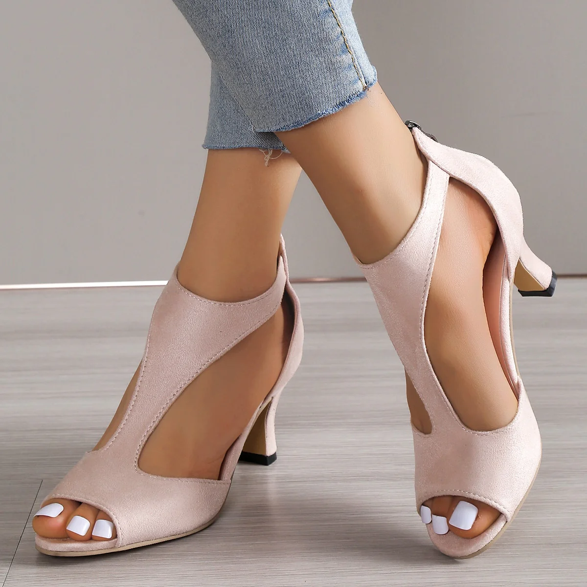 2023 Sexy Summer Women Linen Plain 6cm Wedge Sandals - Image 6