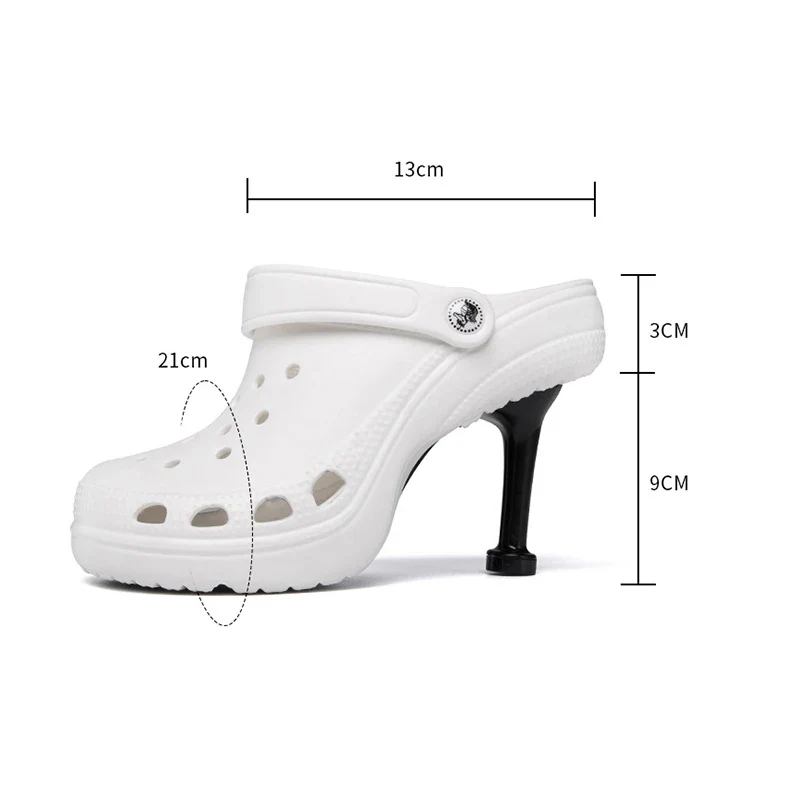 2023 Summer Women Sandals Hole Clogs Slippers Sexy Heel Slippers  Shoes Fashion Women's Flip Flop Woman Pump High Heels Sandal - Image 5