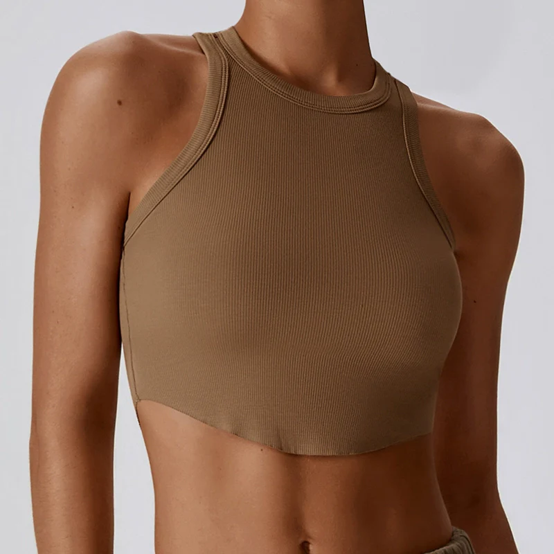 2023 Tight Back Yoga Clothes Breathable Exercise Vest I-Shaped T-Shirt Inner Match Sleeveless Workout Top without Chest Pad - Image 4