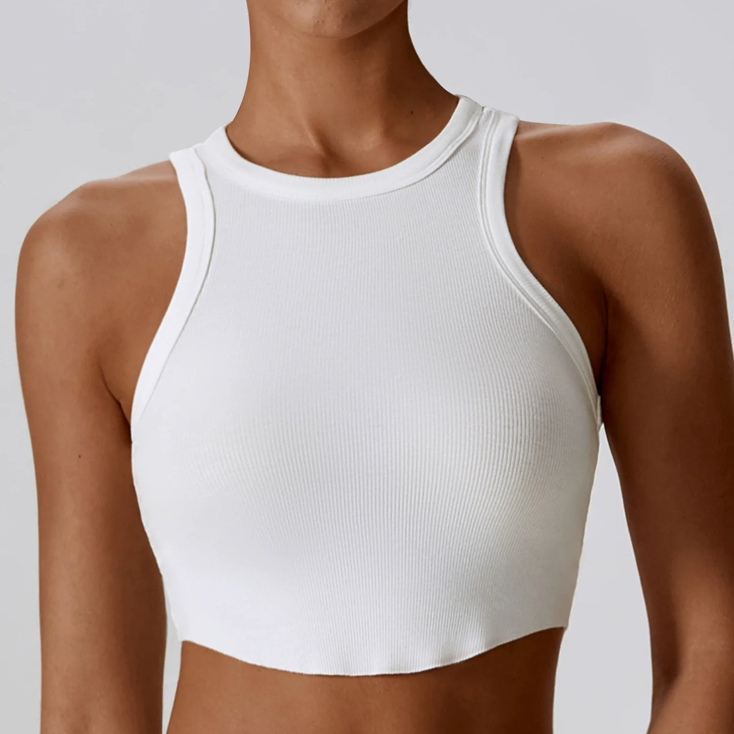2023 Tight Back Yoga Clothes Breathable Exercise Vest I-Shaped T-Shirt Inner Match Sleeveless Workout Top without Chest Pad - Image 6