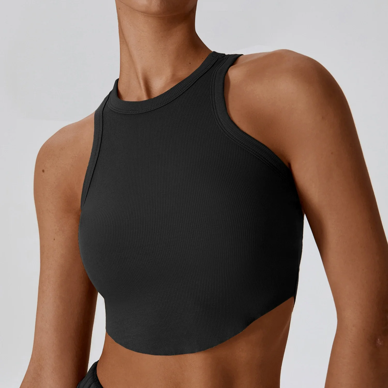 2023 Tight Back Yoga Clothes Breathable Exercise Vest I-Shaped T-Shirt Inner Match Sleeveless Workout Top without Chest Pad - Image 7