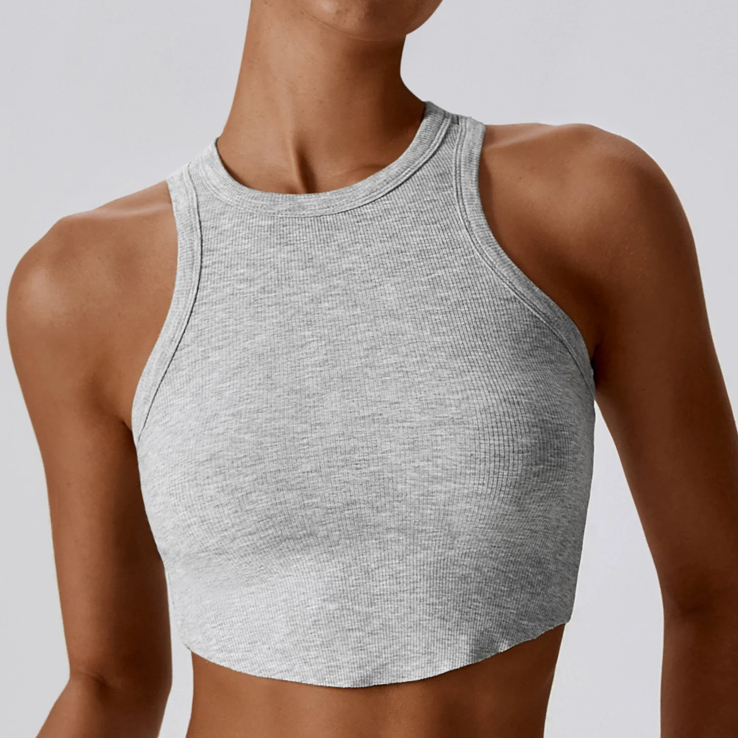 2023 Tight Back Yoga Clothes Breathable Exercise Vest I-Shaped T-Shirt Inner Match Sleeveless Workout Top without Chest Pad - Image 9