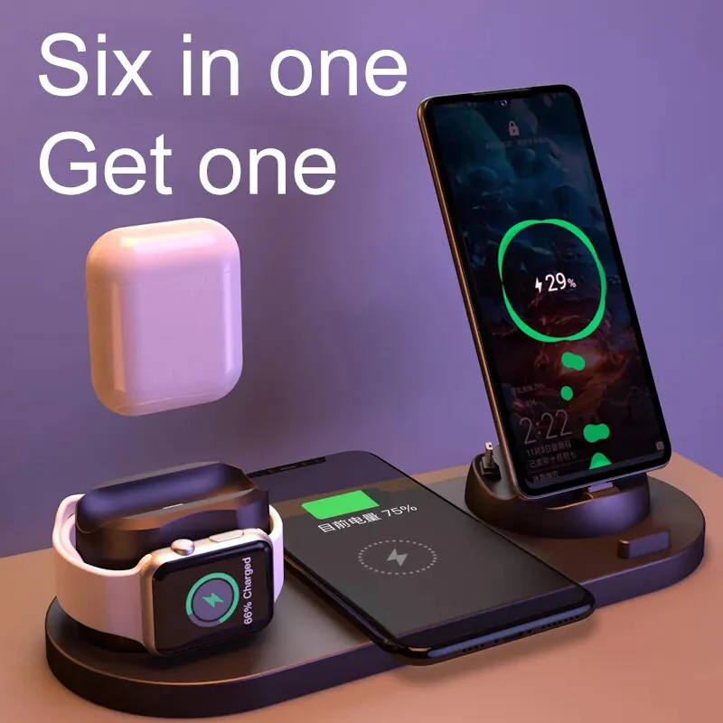 2023 Wireless Charger for iPhone 14/13/12 Fast Charger for iphone Fast Charging Pad Huawei Charging Dock Station 6 in 1 - Image 5