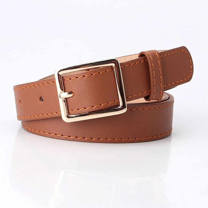 2023 Women Belts New PU Leather Simple Metal Buckle Belt - Image 10