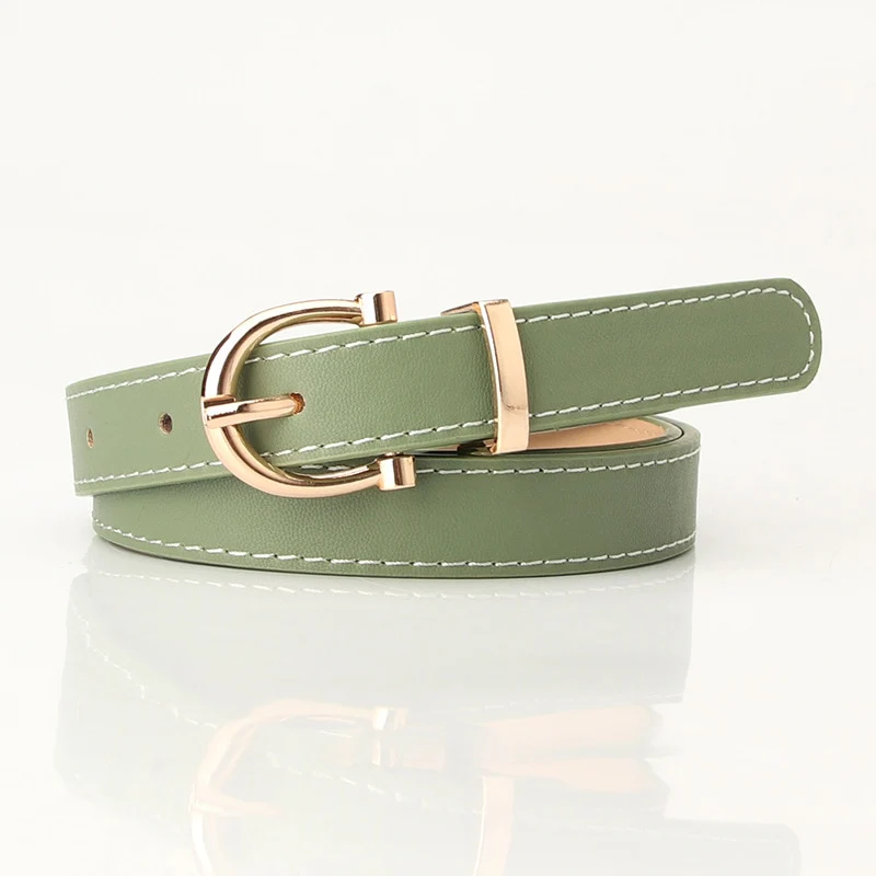 2023 Women Belts New PU Leather Simple Metal Buckle Belt - Image 11