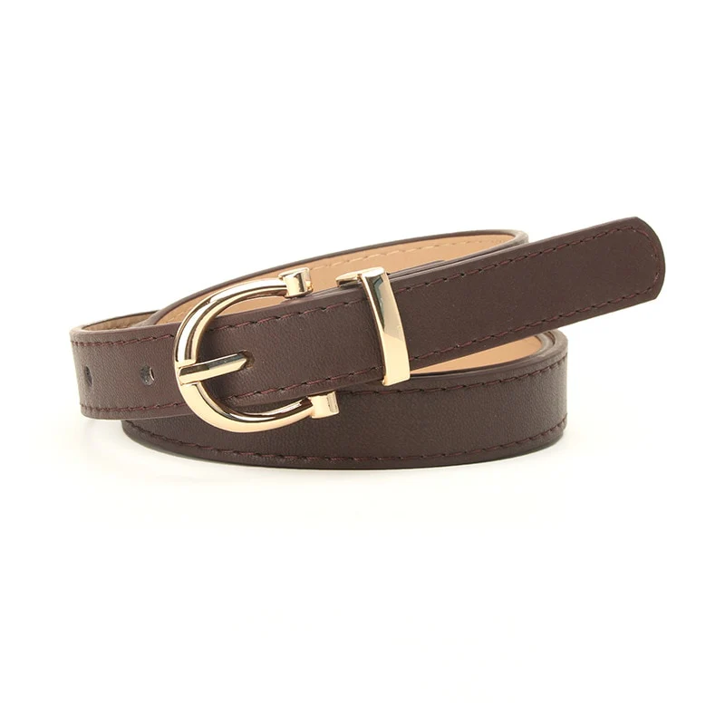 2023 Women Belts New PU Leather Simple Metal Buckle Belt - Image 12