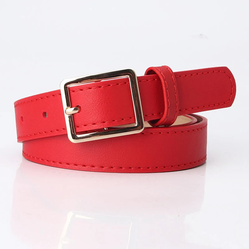 2023 Women Belts New PU Leather Simple Metal Buckle Belt - Image 15