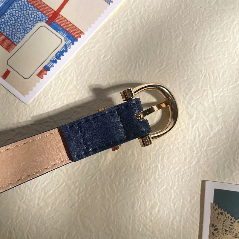 2023 Women Belts New PU Leather Simple Metal Buckle Belt - Image 17