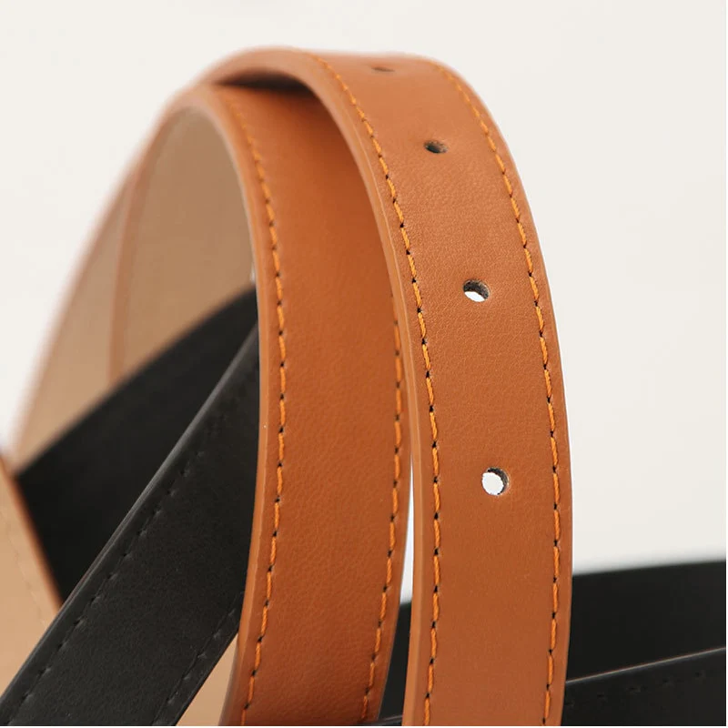 2023 Women Belts New PU Leather Simple Metal Buckle Belt - Image 20
