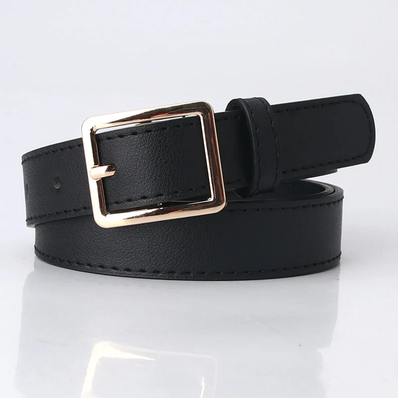 2023 Women Belts New PU Leather Simple Metal Buckle Belt - Image 5
