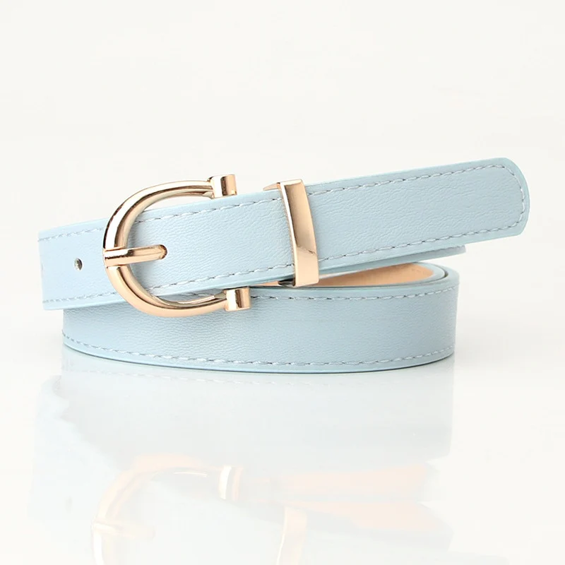 2023 Women Belts New PU Leather Simple Metal Buckle Belt - Image 6