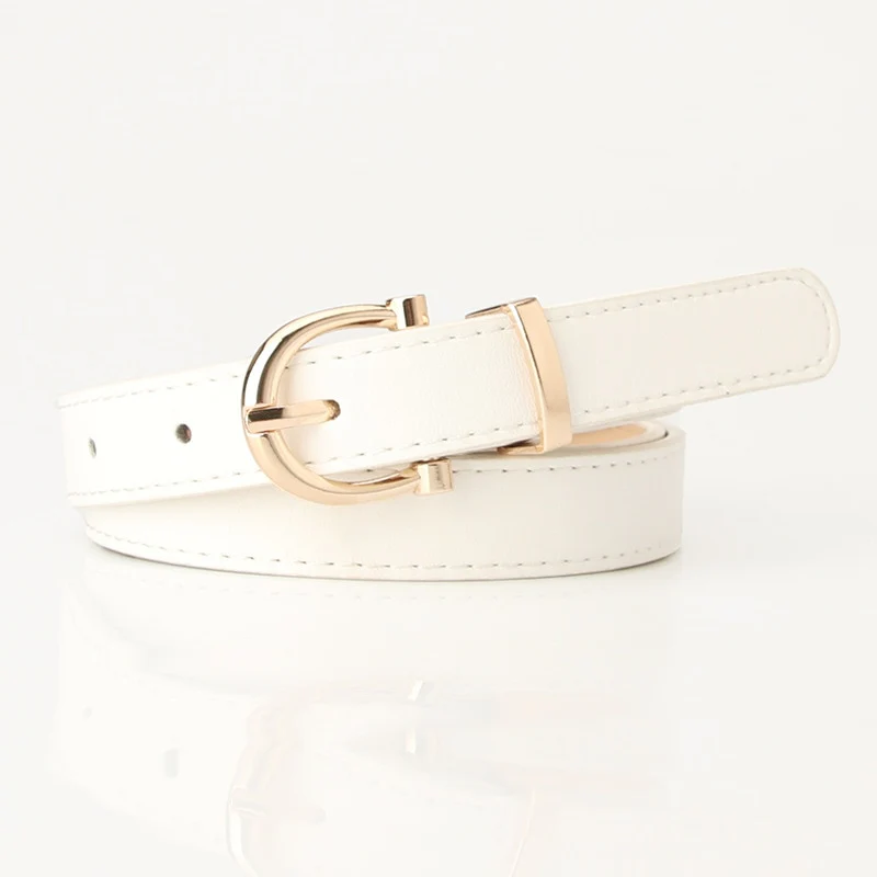2023 Women Belts New PU Leather Simple Metal Buckle Belt - Image 7
