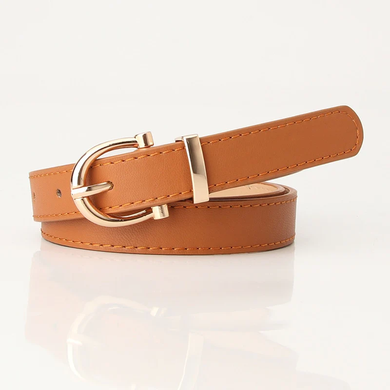 2023 Women Belts New PU Leather Simple Metal Buckle Belt - Image 8