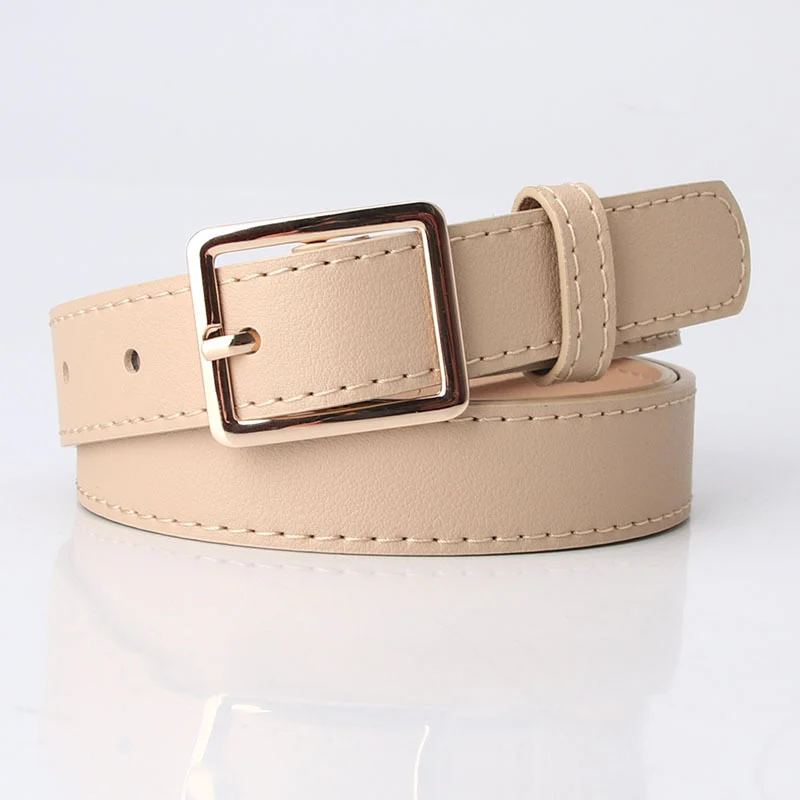 2023 Women Belts New PU Leather Simple Metal Buckle Belt - Image 9