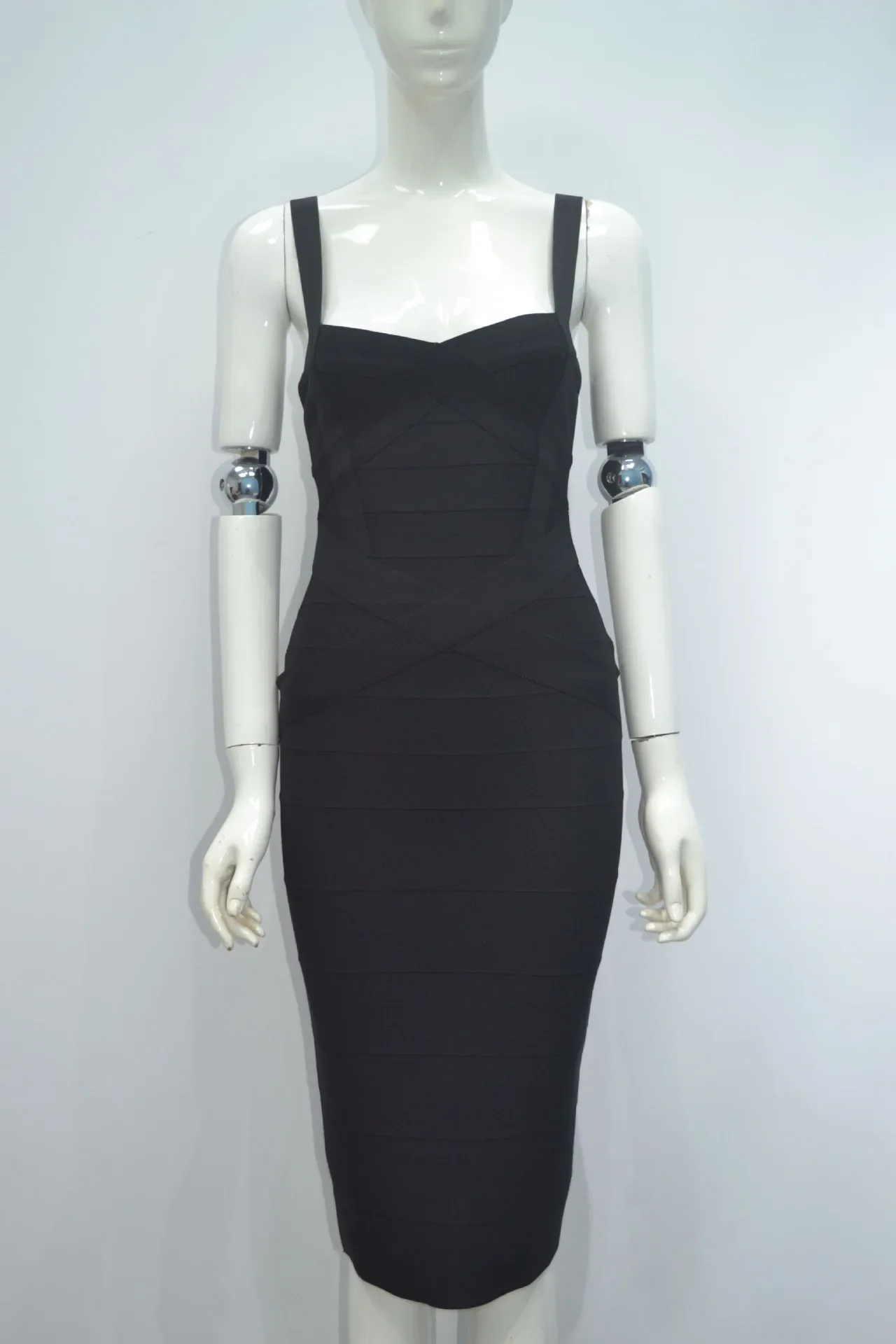 2023 Women's Sexy Midi Bandage Dress Royal Spaghetti Strap Bodycon Club Party Dresses - Image 6