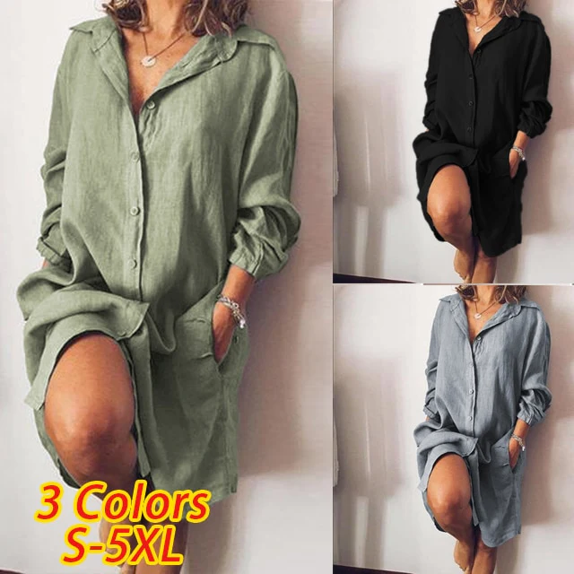 2023 ZANZEA Women's Blouse Casual Shirt Vestidos Fashion Button Long Sleeve Shirts Female Lapel Work Blusa  Tunic S- - Image 5