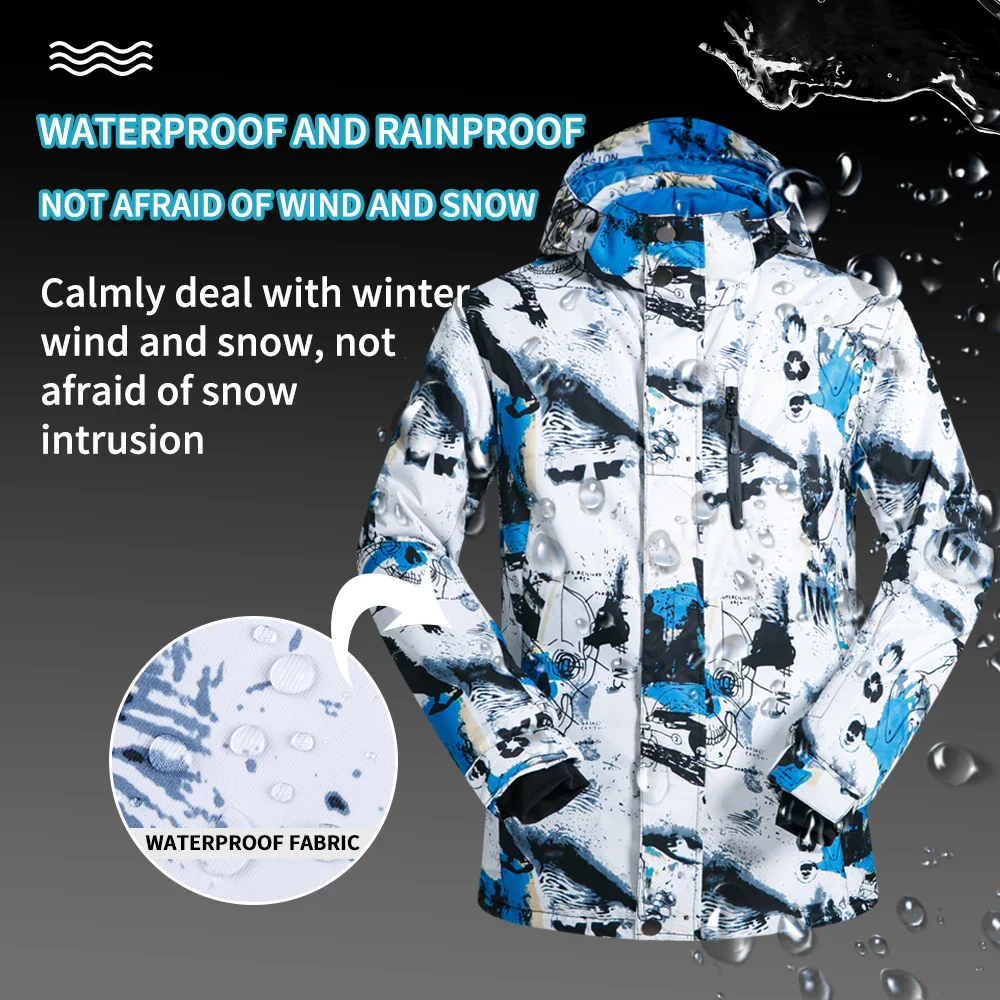 2023New Men Ski Jacket Ski Pants Winter Warm Windproof Waterproof Outdoor Sports Snowboarding Brands Ski Coat Trousers Ski Suit - Image 2