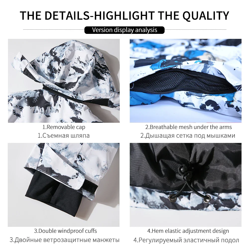 2023New Men Ski Jacket Ski Pants Winter Warm Windproof Waterproof Outdoor Sports Snowboarding Brands Ski Coat Trousers Ski Suit - Image 5