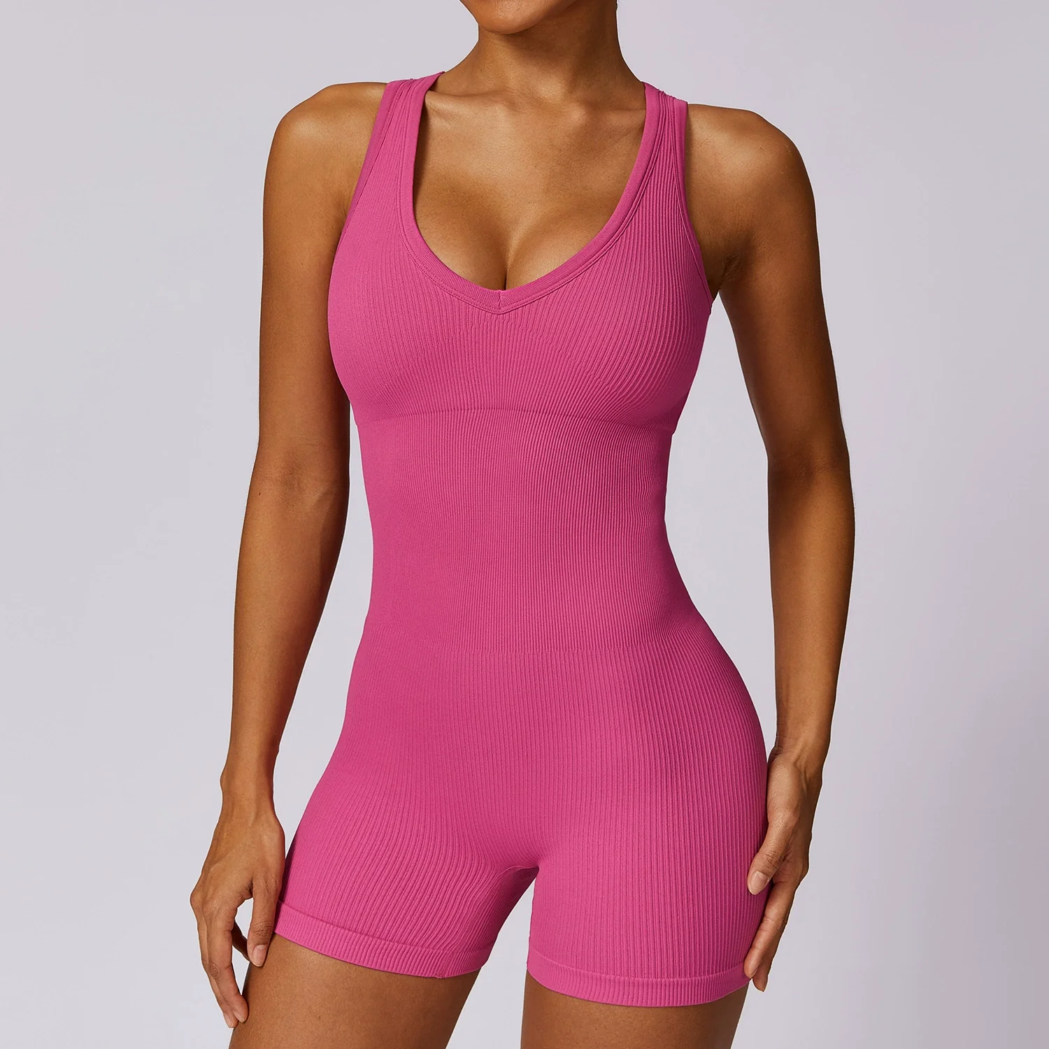 2024 Fashion High Elastic Belly Contracting Seamless Tight Yoga Jumpsuit Sports Fitness Hip Lifting Yoga Jumpsuit Women - Image 6