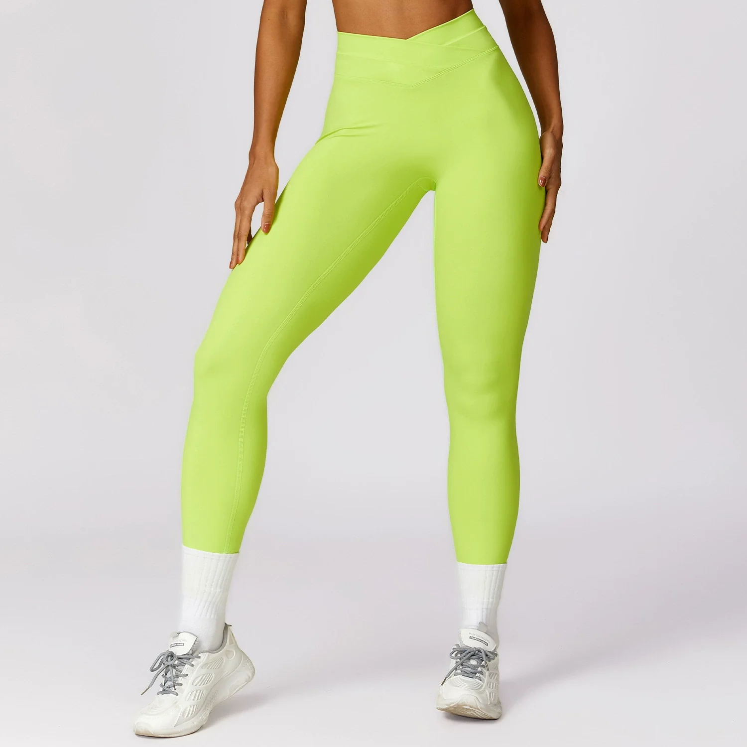 2024 Fashion Quick-Dry Hip Raise Skinny Yoga Pants Cross High Waist Fitness Pants Outwear Brushed Running Exercise Pants - Image 8