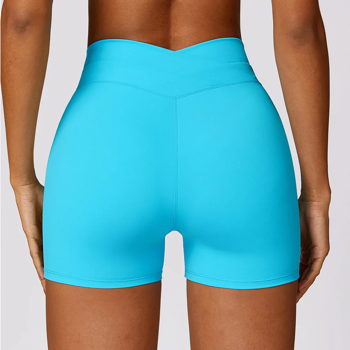 2024 Fashion Skinny Hip Raise Yoga Shorts Brushed Cross High Waist Workout Shorts Outwear Running Workout Pants Female - Image 2