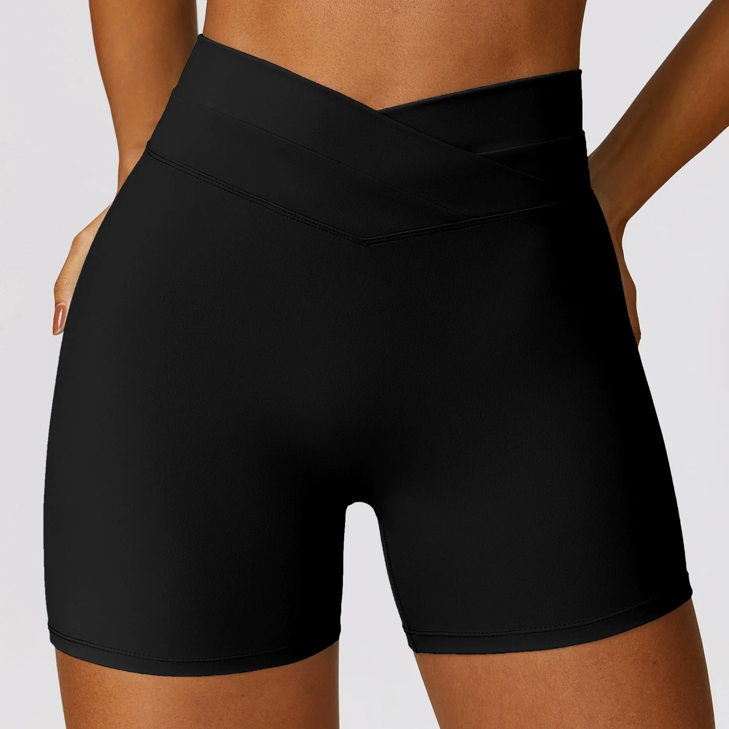 2024 Fashion Skinny Hip Raise Yoga Shorts Brushed Cross High Waist Workout Shorts Outwear Running Workout Pants Female - Image 7