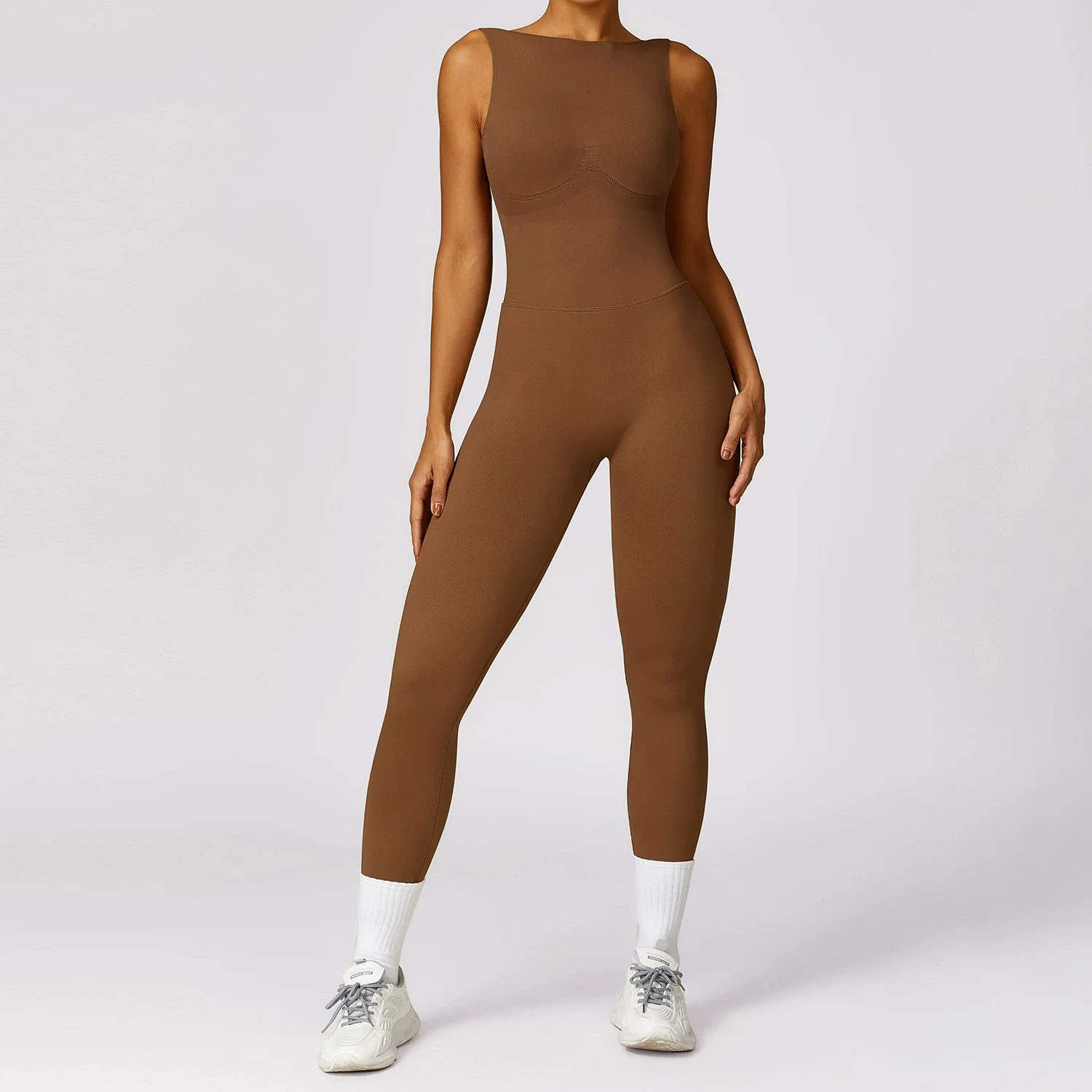 2024 Fashion Tight Back Yoga Jumpsuit Sports Fitness Cut Out Hip Lifting Yoga Jumpsuit Women without Chest Pad - Image 6