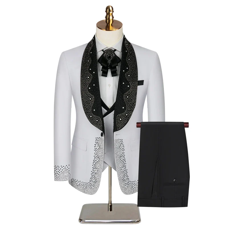 2024 High-grade Light Luxury Mens Suits Set 3 Pieces, Wedding Host Banquet Performance Party Blazer Dress with Pants Vest, S-3XL - Image 4