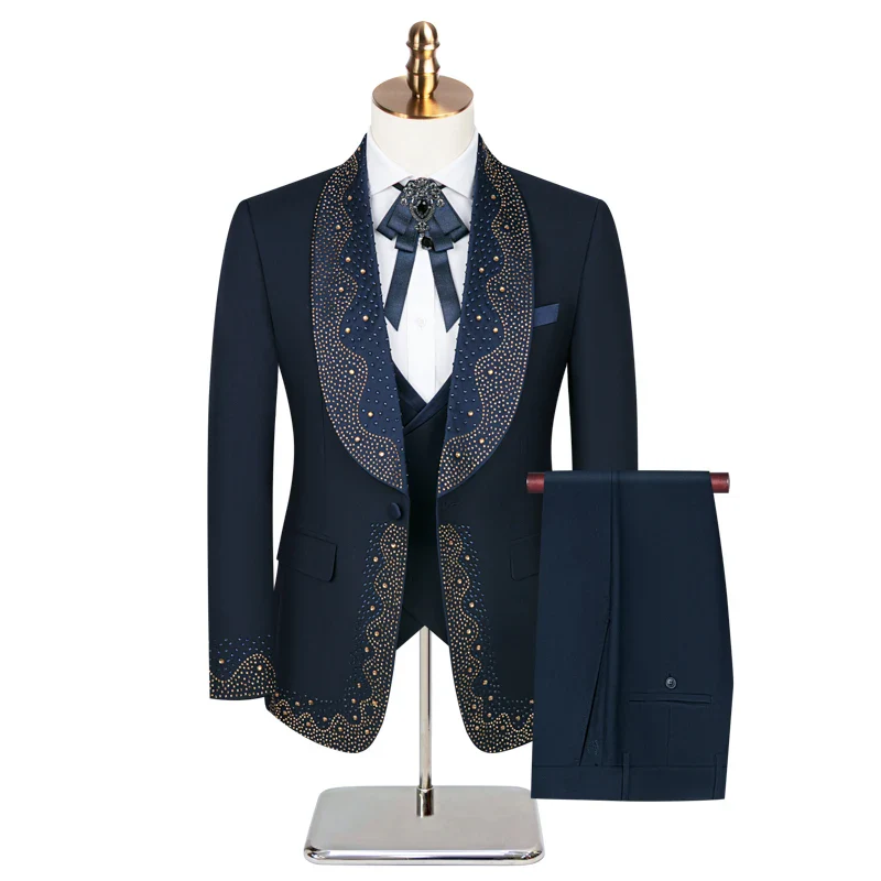 2024 High-grade Light Luxury Mens Suits Set 3 Pieces, Wedding Host Banquet Performance Party Blazer Dress with Pants Vest, S-3XL - Image 5