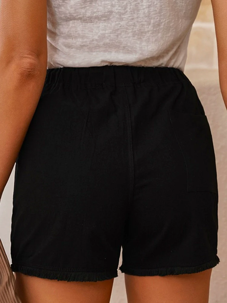 2024 New Arrival Waist-Controlled Lace-up Casual Pants for Women Fashion Summer Pure Color All-Matching Shorts Home Simple Shorts Women - Image 2