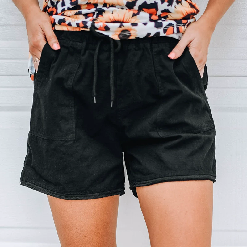 2024 New Arrival Waist-Controlled Lace-up Casual Pants for Women Fashion Summer Pure Color All-Matching Shorts Home Simple Shorts Women - Image 6