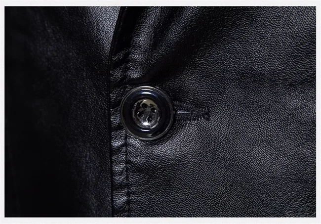 2024 New Men Business Casual Leather Jacket Black / khaki Fashion Male Suit Collar Coats Large Size 5XL Slim Fit Top - Image 24